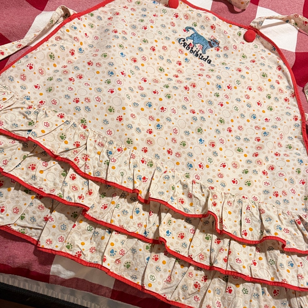 Vtg Cat Print “Cattitude” Apron